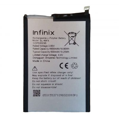 Infinix Hot 8 Battery Replacement 5000 mAh Price in Pakistan BL49FX Model Name