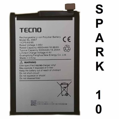 Tecno Spark 10 Battery Replacement Price in Pakistan