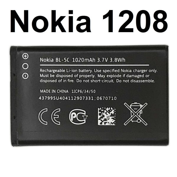 nokia 1208 battery