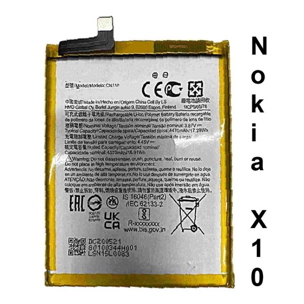 nokia x10 battery