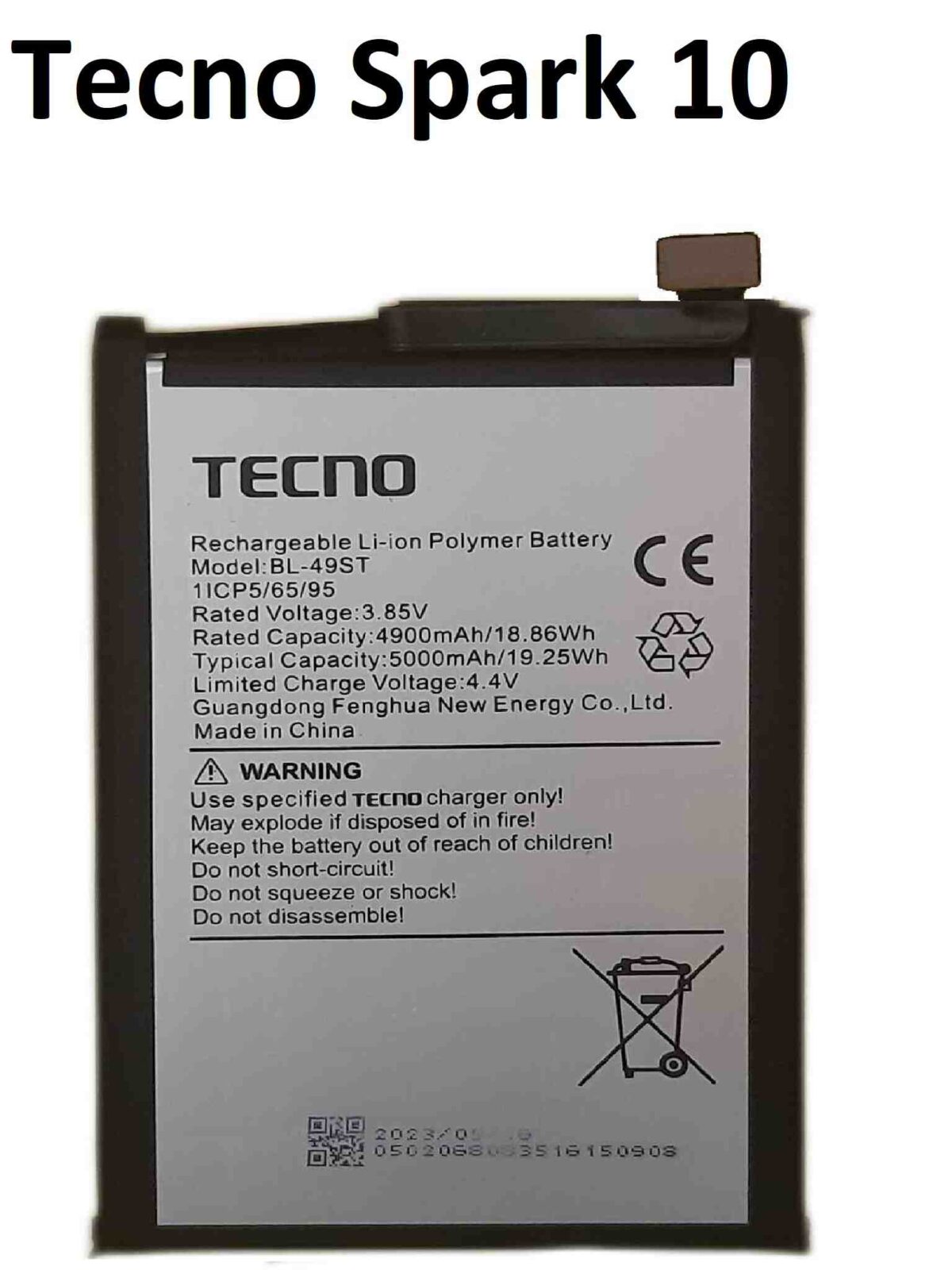 tecno spark 10 battery